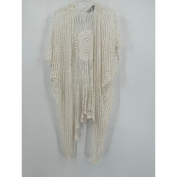Tree of Life Womens Crochet Cardigan One Size Boho Hippie Festival Layering - Picture 1 of 6